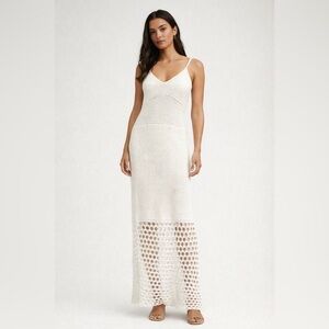 SAYLOR White Crochet Knit Maxi Dress | Boho
Beach Wedding Summer